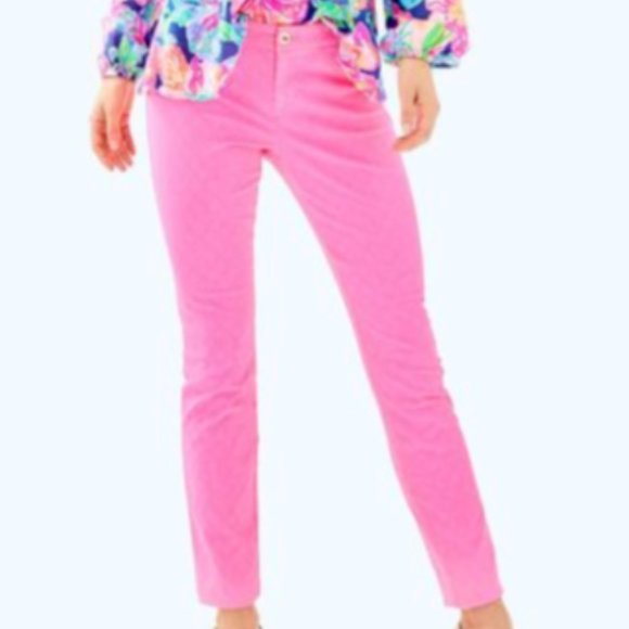✨NWT Lilly Pulitzer Size 10 Pink Kelly Skinny Ankle Pants - Picture 7 of 7